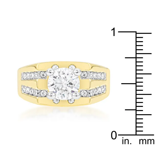 LOVCIA Sparkling Barracuda Rhodium-Plated Cubic Zirconia Ring