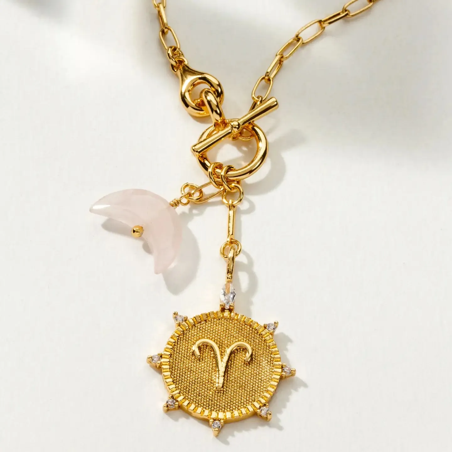 Lunar Crescent Zodiac Necklace