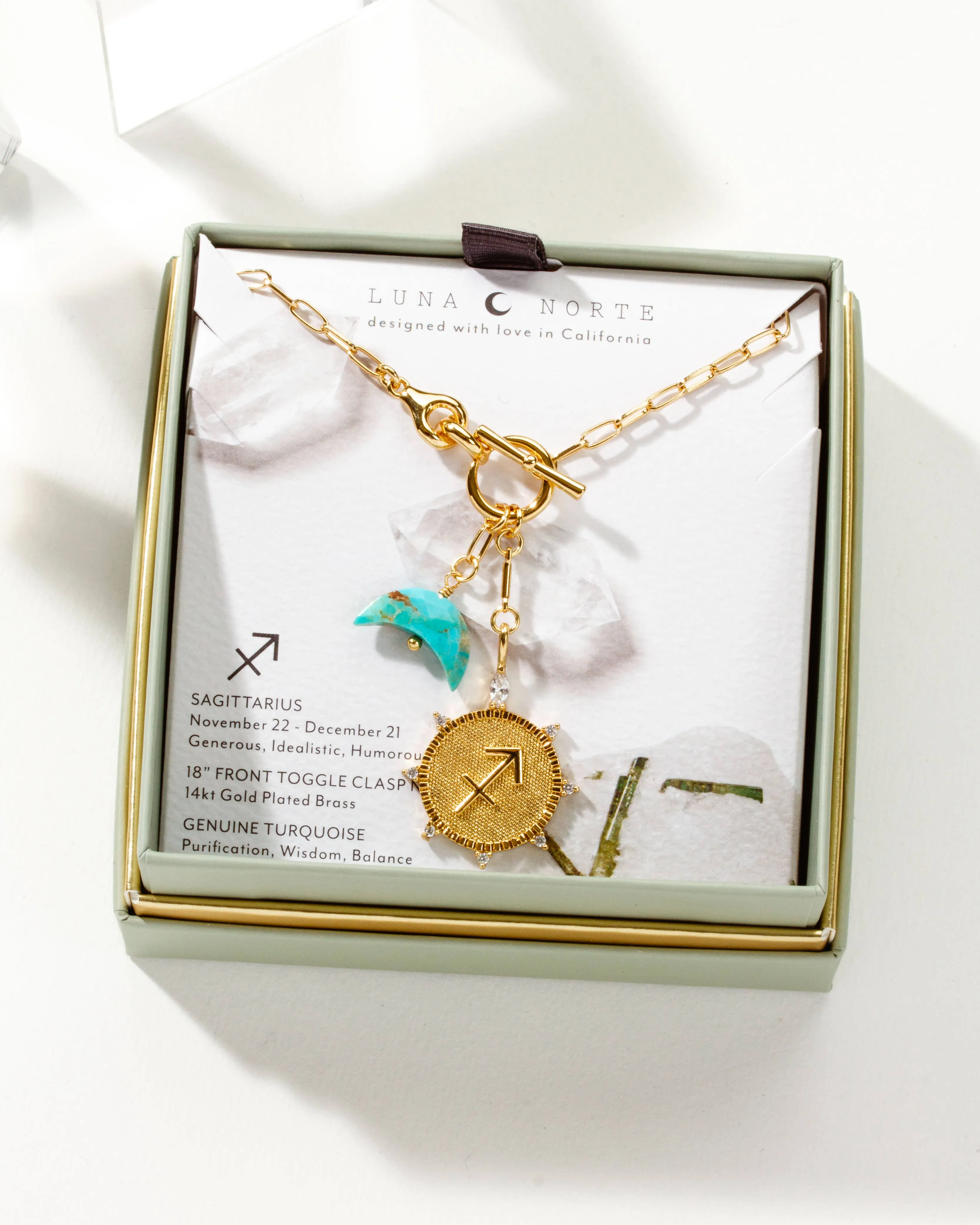 Lunar Crescent Zodiac Necklace