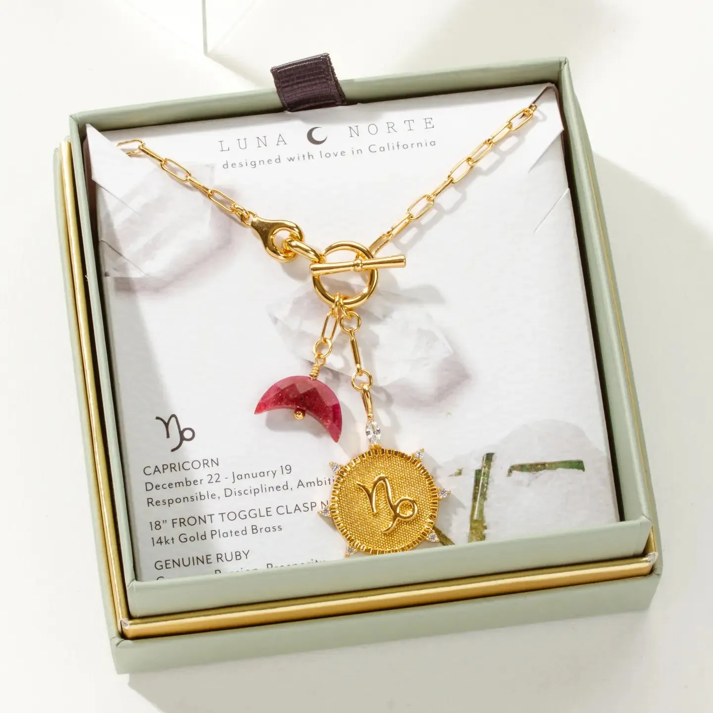 Lunar Crescent Zodiac Necklace