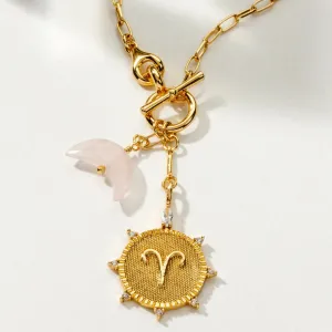 Lunar Crescent Zodiac Necklace