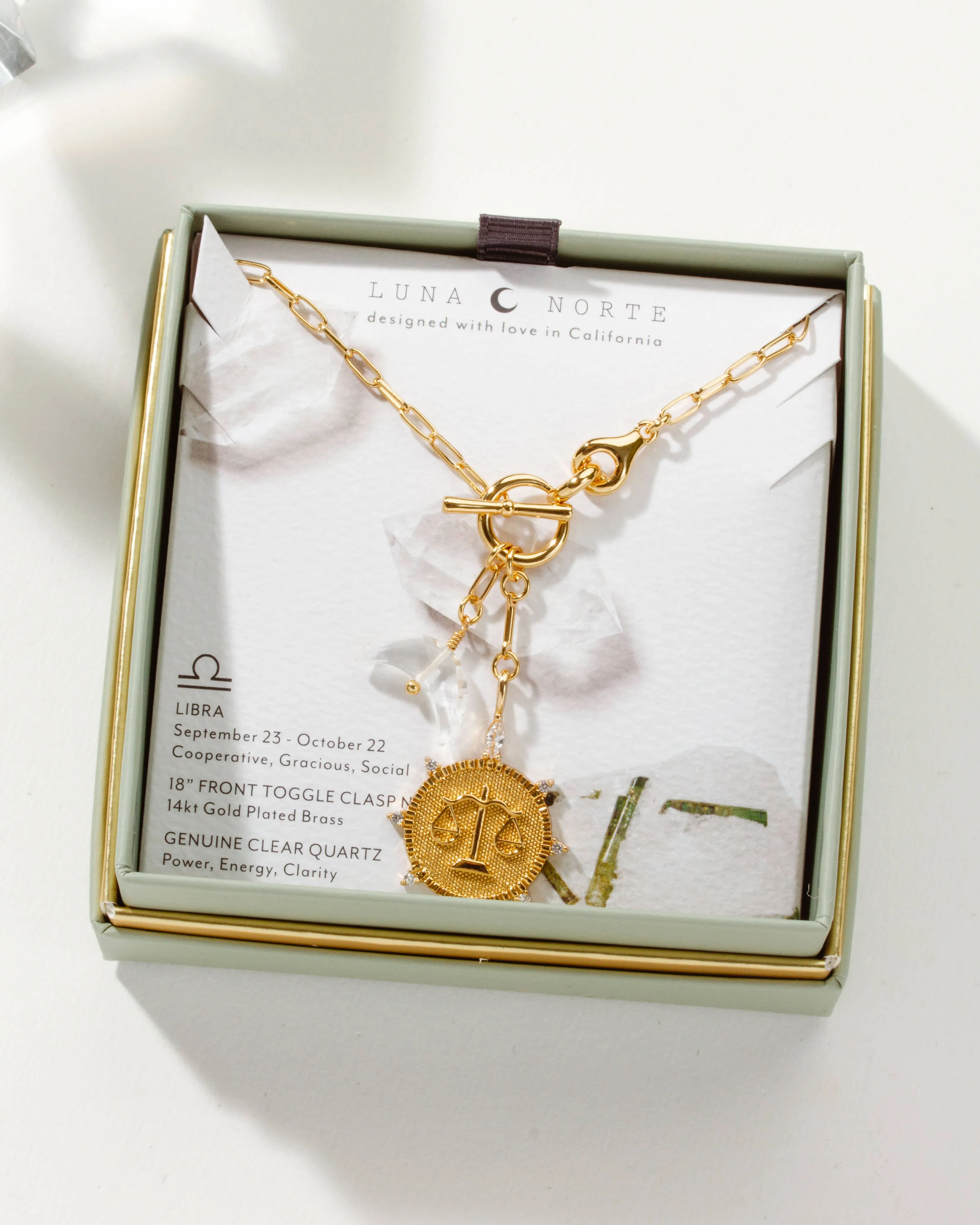 Lunar Crescent Zodiac Necklace