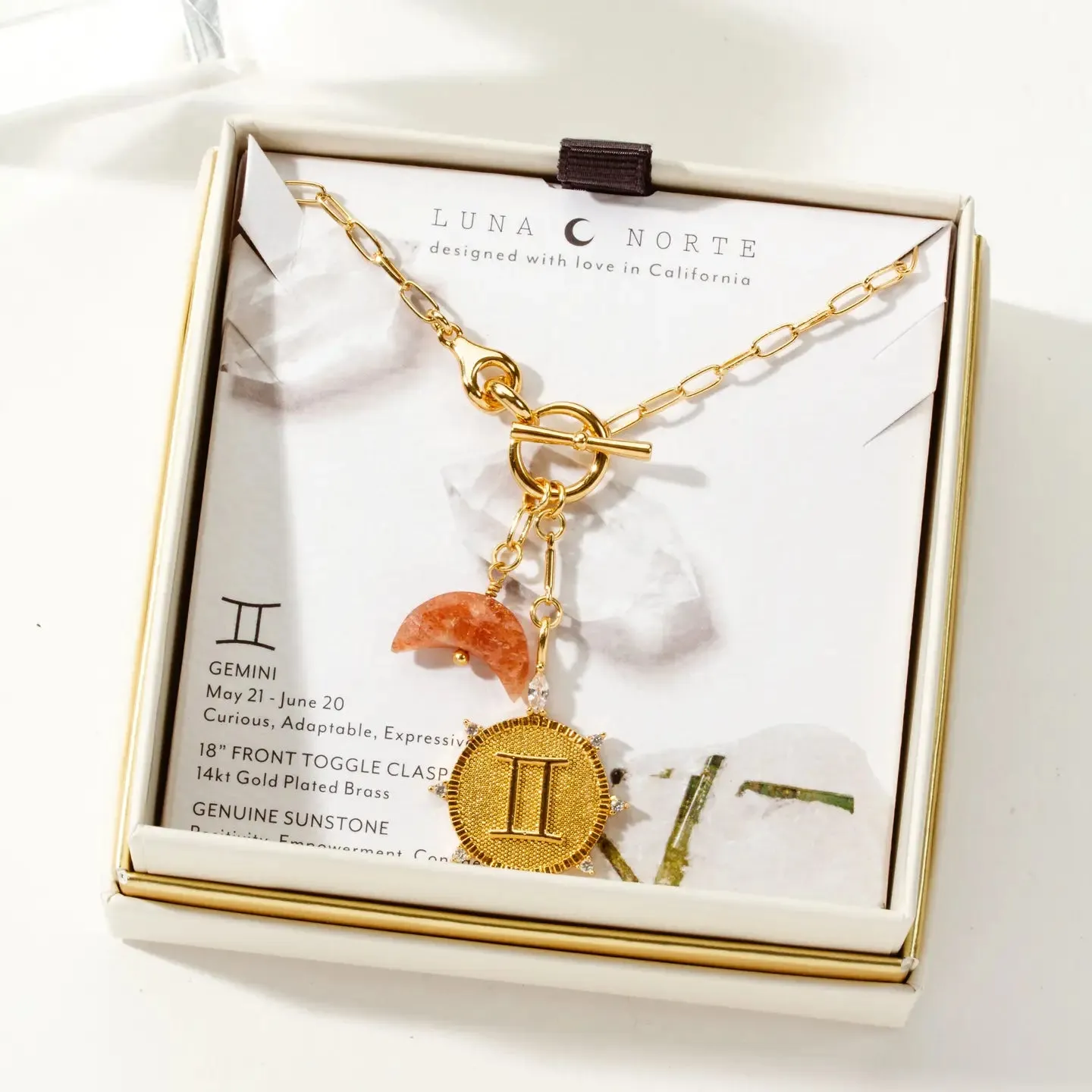 Lunar Crescent Zodiac Necklace