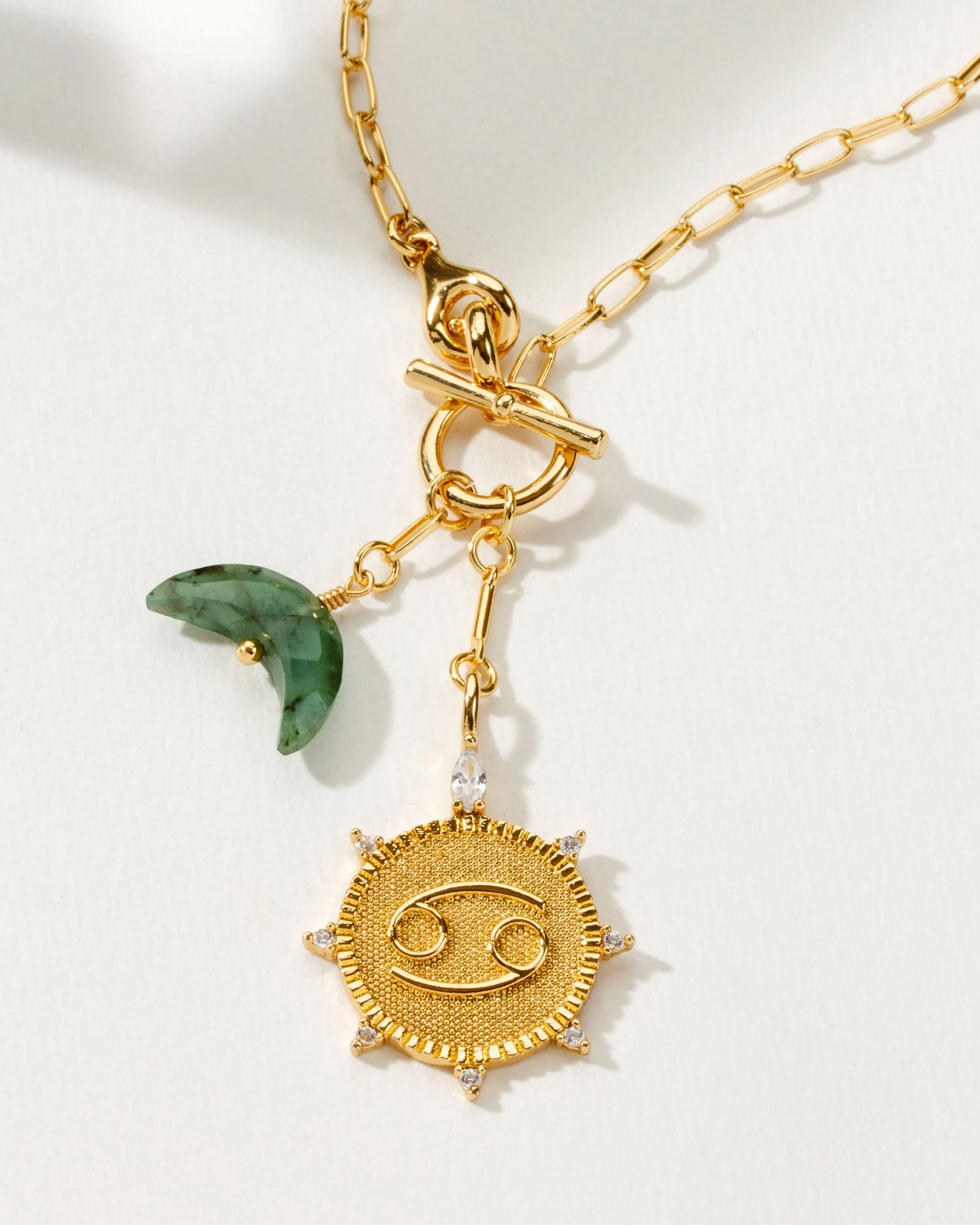 Lunar Crescent Zodiac Necklace