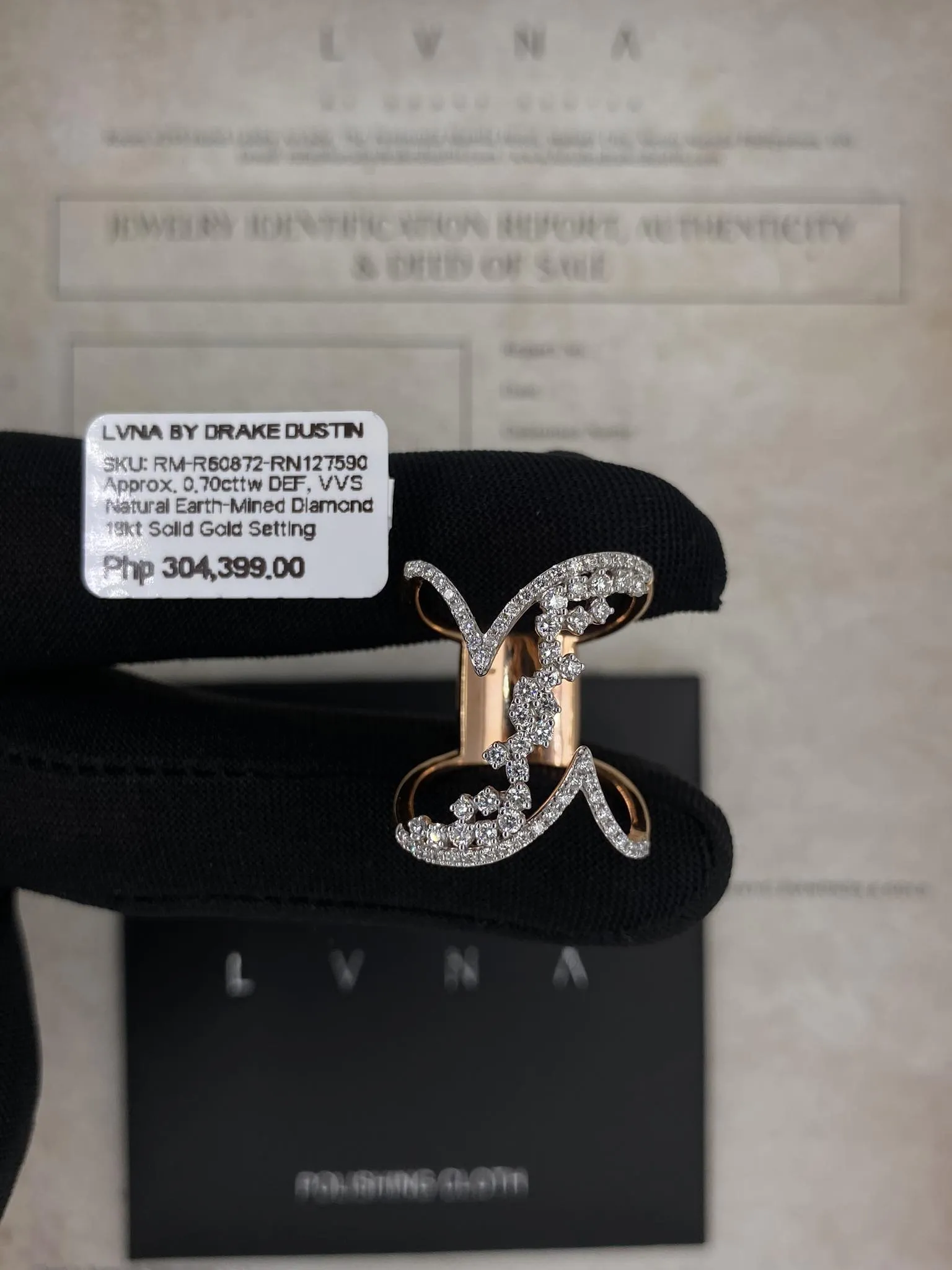 #LVNA2024 | Round Stack Cluster Paved Statement Diamond Ring 18kt