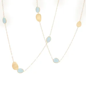 Marco Bicego Long Aquamarine Lunaria Necklace