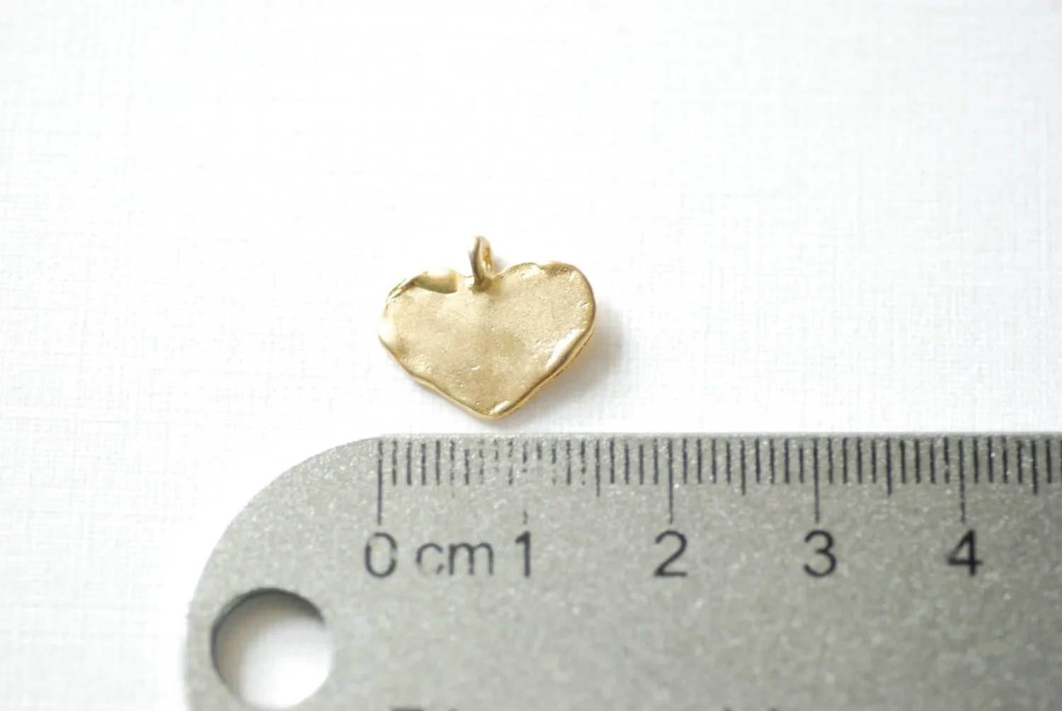 Matte Vermeil Wholesale Gold Heart Charm - 18k gold plated over sterling silver heart pendant, Gold Flat Stamping Heart Blanks, Personalize Heart, 87