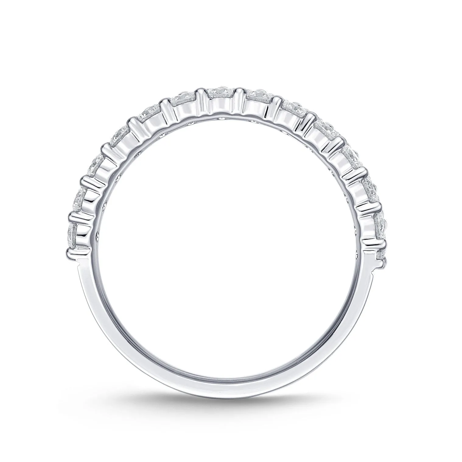 Memoire 18ct White Gold 1 Carat Diamond Paramount Half Round Eternity Ring 4.5mm