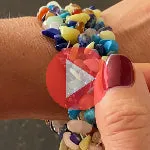 Multi Gemstone<br/>Elasticated Bracelet