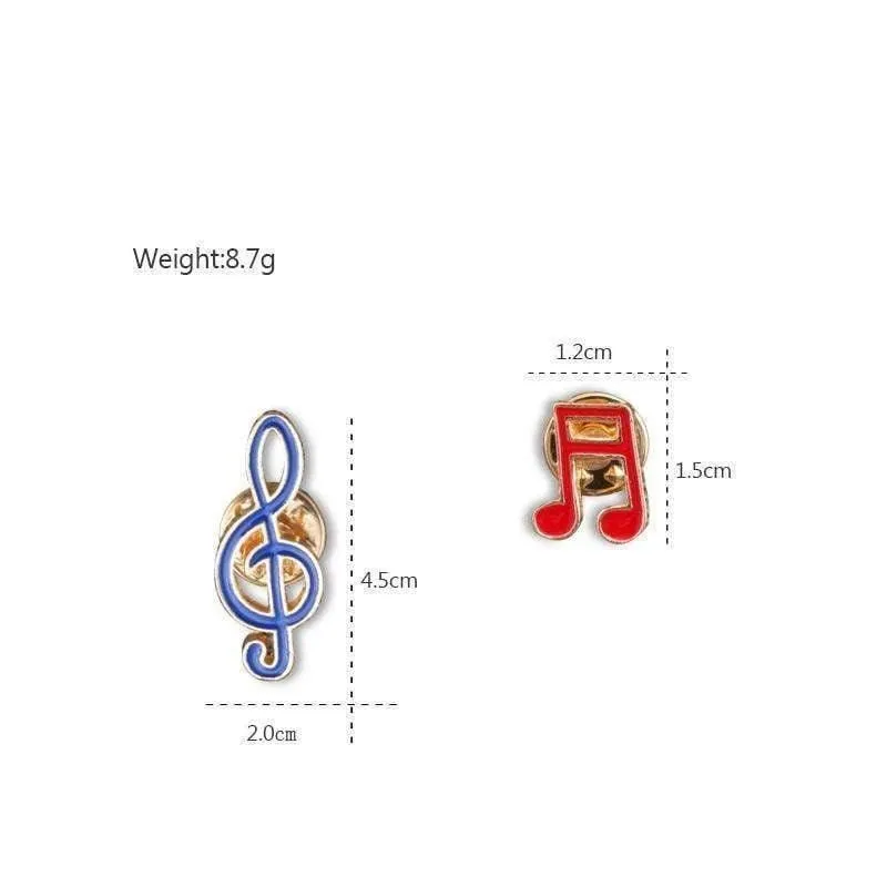 Music Notes Brooch / Pin Set - Set of 2 - Music Gift
