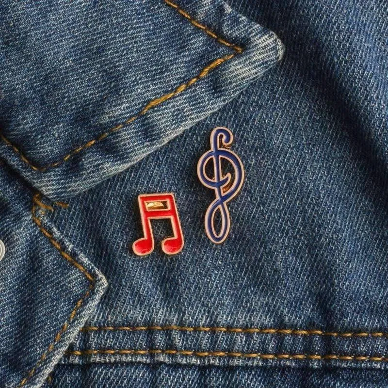 Music Notes Brooch / Pin Set - Set of 2 - Music Gift