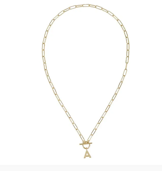 Natalie Wood - Toggle Initial Necklaces in Gold