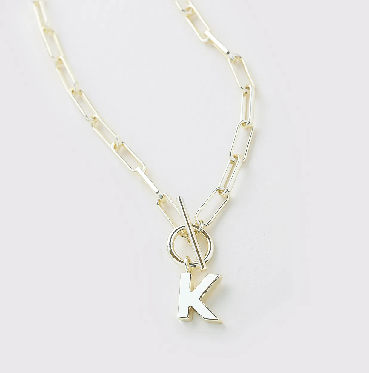 Natalie Wood - Toggle Initial Necklaces in Gold