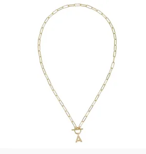Natalie Wood - Toggle Initial Necklaces in Gold