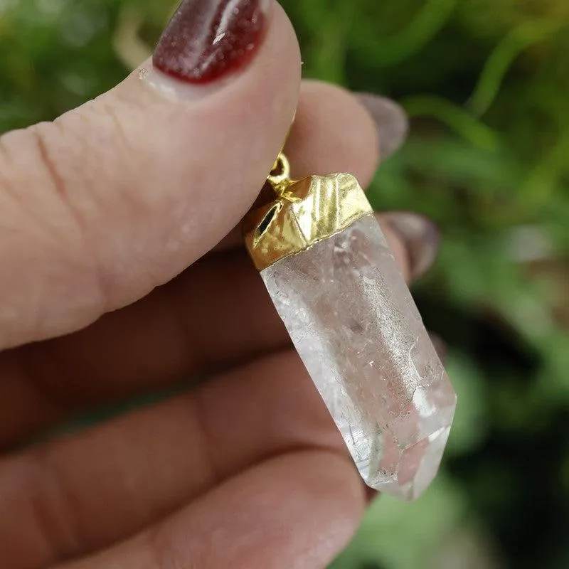 Natural Clear Quartz Point Pendants