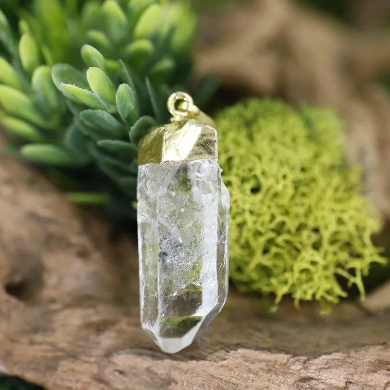 Natural Clear Quartz Point Pendants