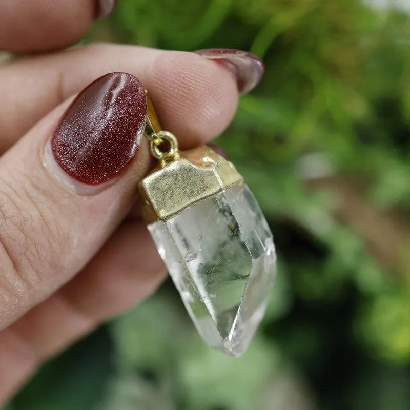 Natural Clear Quartz Point Pendants