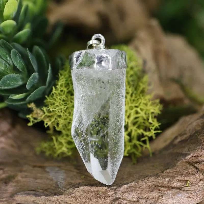 Natural Clear Quartz Point Pendants