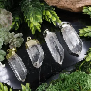 Natural Clear Quartz Point Pendants