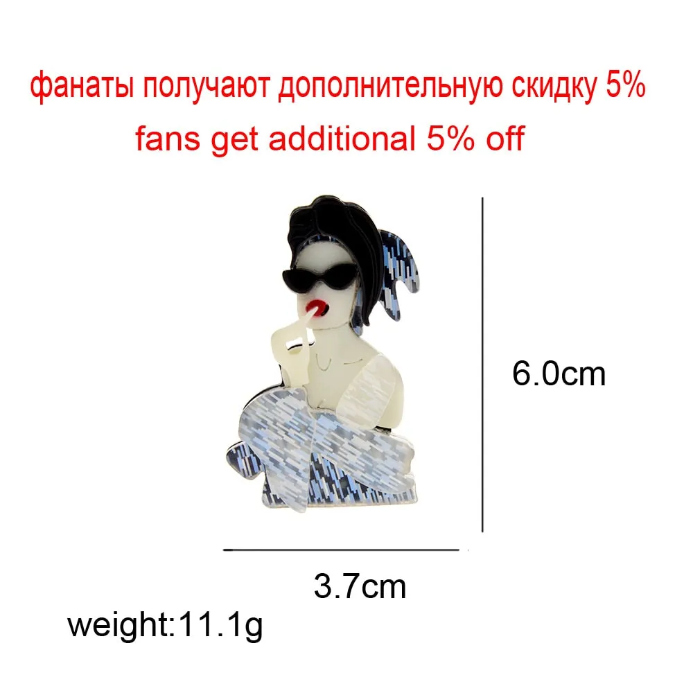 New Arrival Acrylic Elegant Lady Brooches For Women