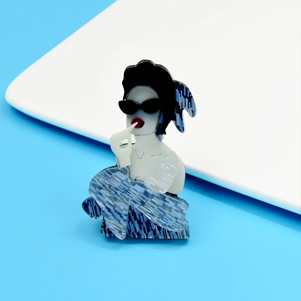 New Arrival Acrylic Elegant Lady Brooches For Women