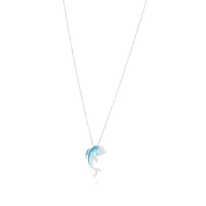 Ocean’s Solitude Dolphin Rhodium Plated Chain Pendants