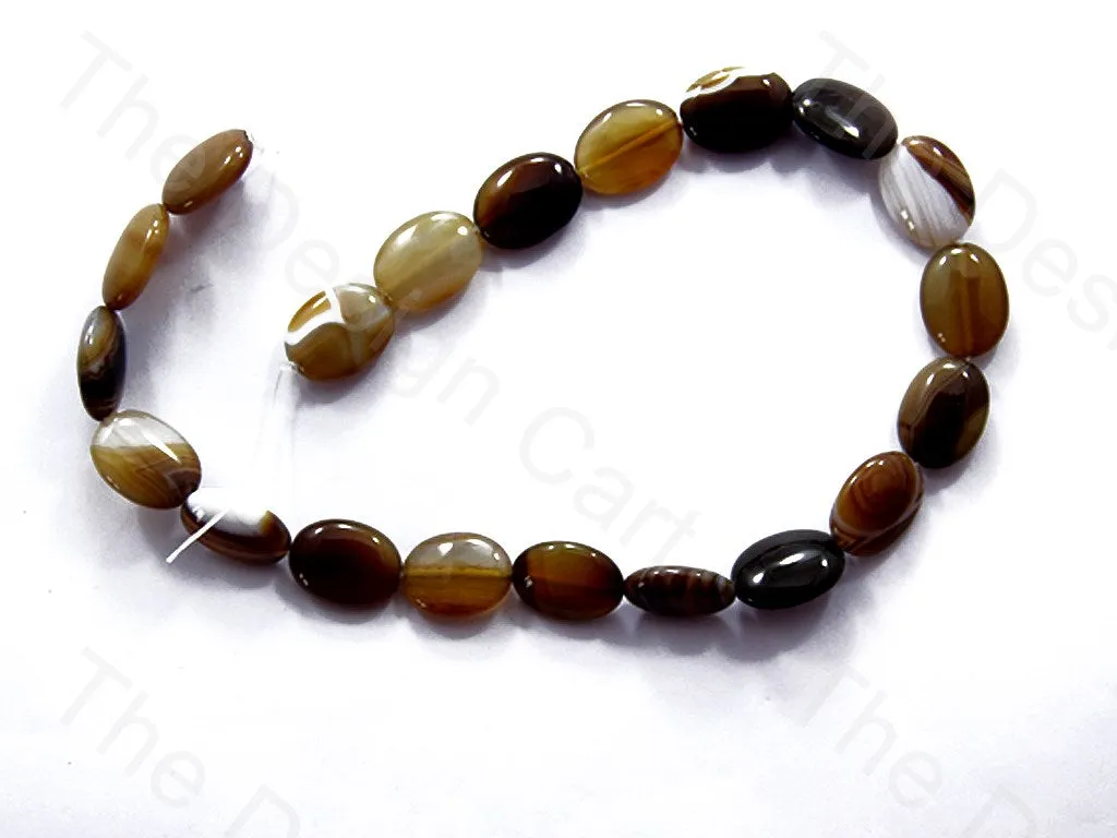Oval Brown-White Natural Agate Stones
