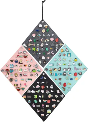 PACMAXI 4 Pieces Hanging Brooch Pin Storage Organizer, Wall Display Banners for Enamel Pins, Buttons and Label Collections, Hold Up to 172 Pins.(Bag Only) (4 pieces)