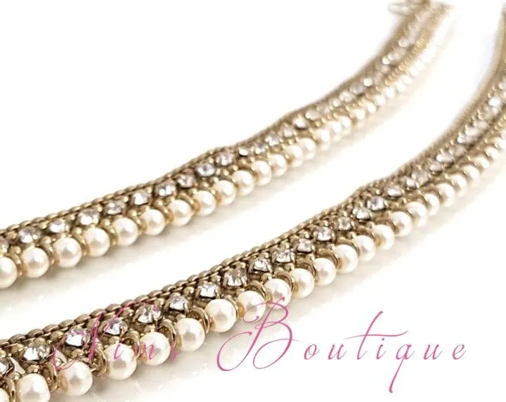 Pair of Royal Antique Gold & Pearl Anklets
