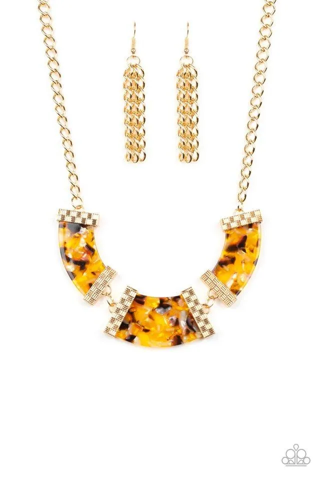 Paparazzi Earring ~ HAUTE-Blooded - Yellow