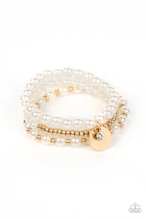 Paparazzi Pearly Professional - Gold  Bracelet P9RE-GDXX-373XX