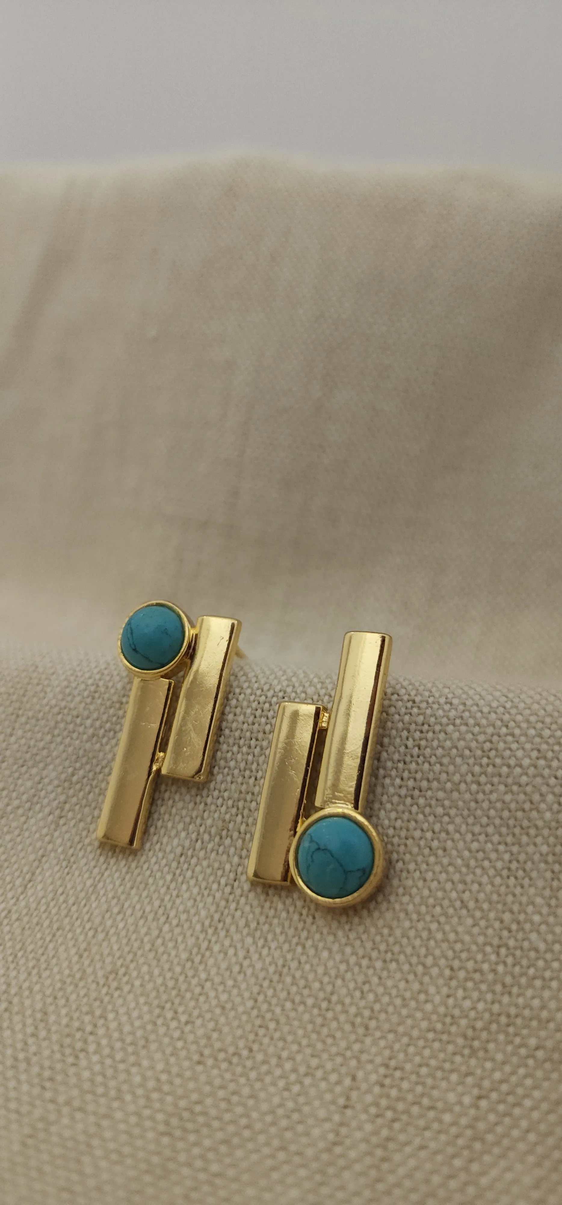 Papyrus Bar studs - Gold Coated Earrings