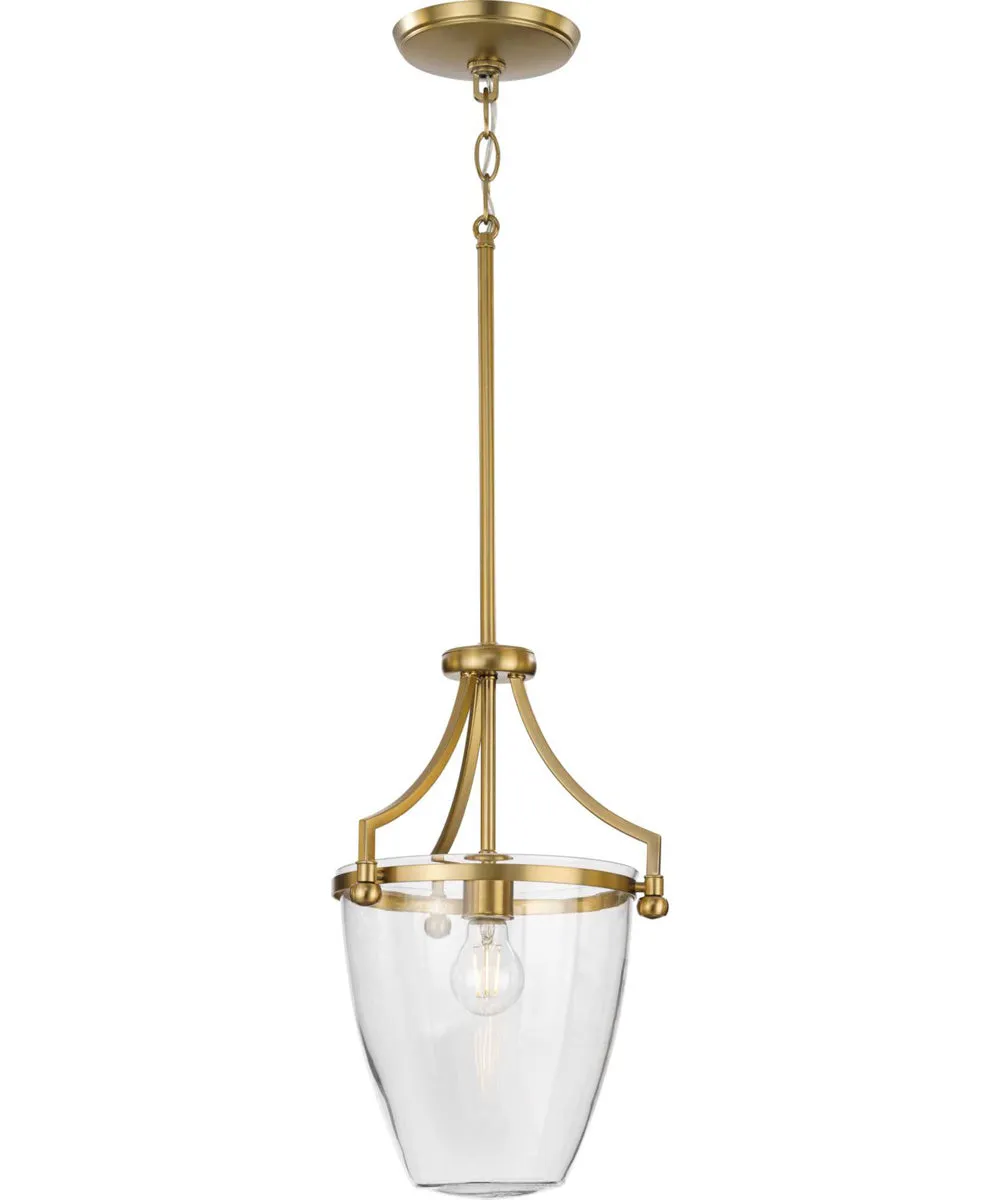 Parkhurst 1-Light New Traditional Clear Glass Mini-Pendant Light Brushed Bronze