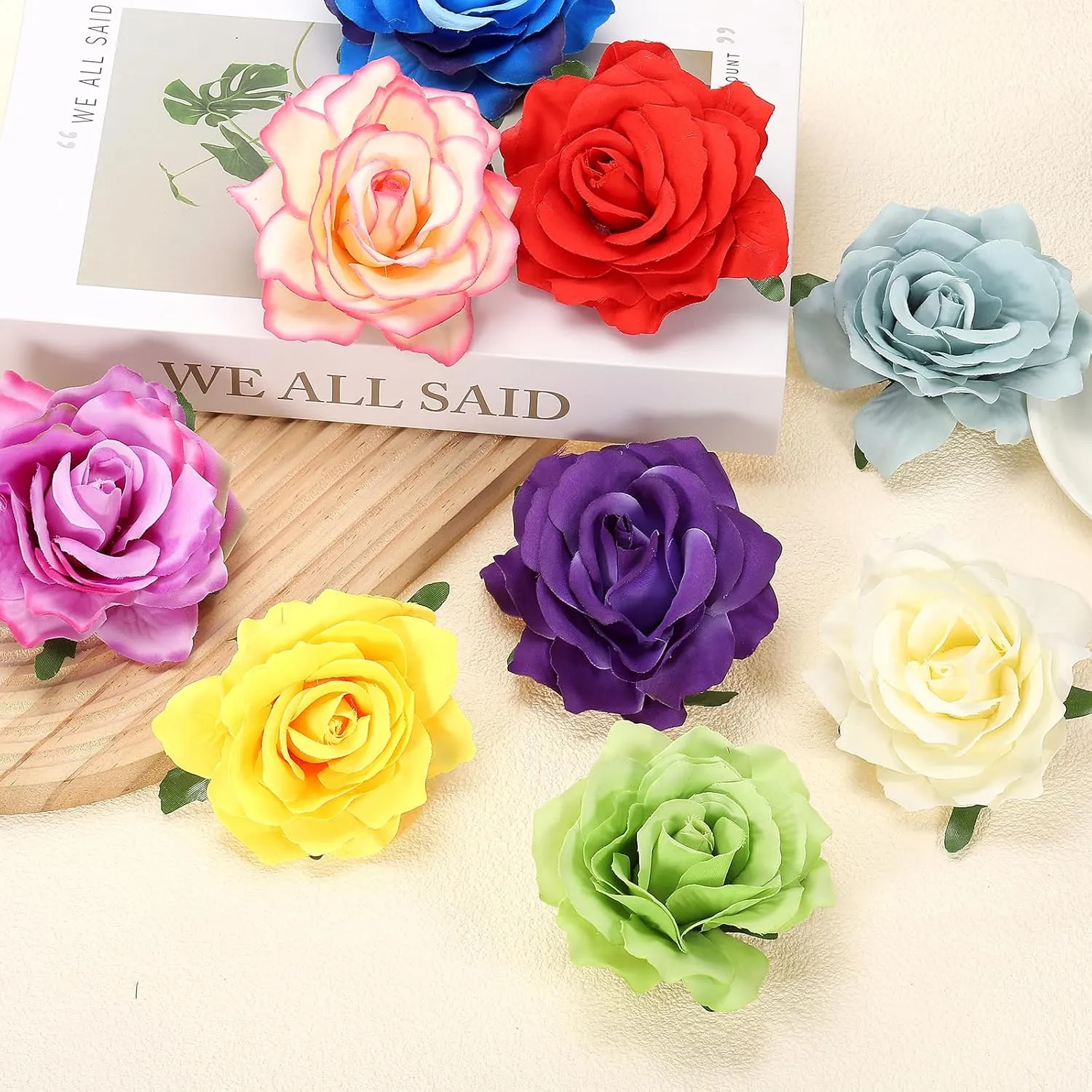 PATIKIL Rose Boho Hair Clips, Fabric Flower Brooch Pins for Women Wedding Party Dance Dress Clothes Accessories Valentine's Day Gifts