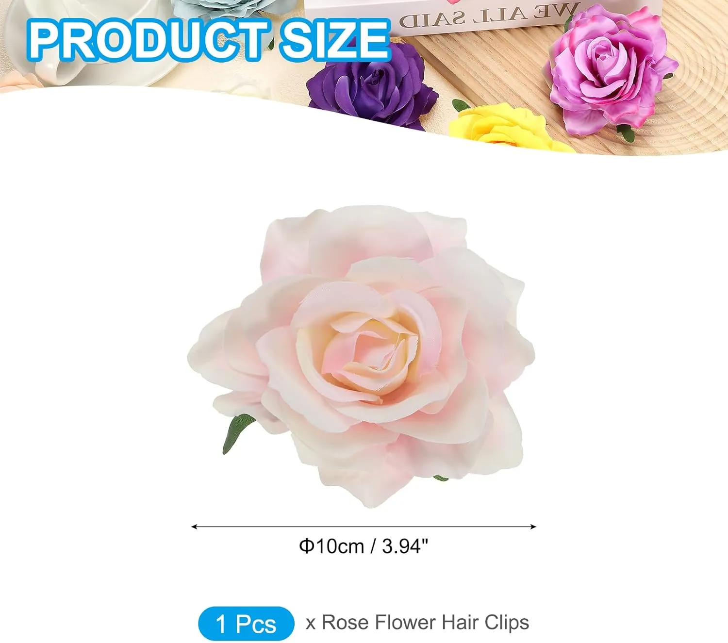 PATIKIL Rose Boho Hair Clips, Fabric Flower Brooch Pins for Women Wedding Party Dance Dress Clothes Accessories Valentine's Day Gifts