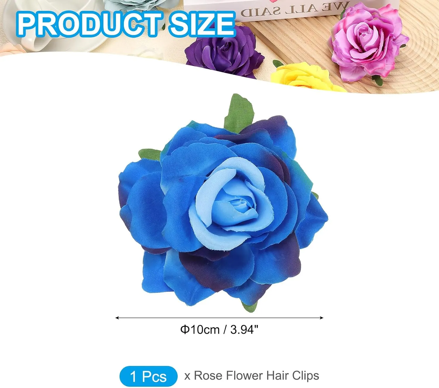 PATIKIL Rose Boho Hair Clips, Fabric Flower Brooch Pins for Women Wedding Party Dance Dress Clothes Accessories Valentine's Day Gifts