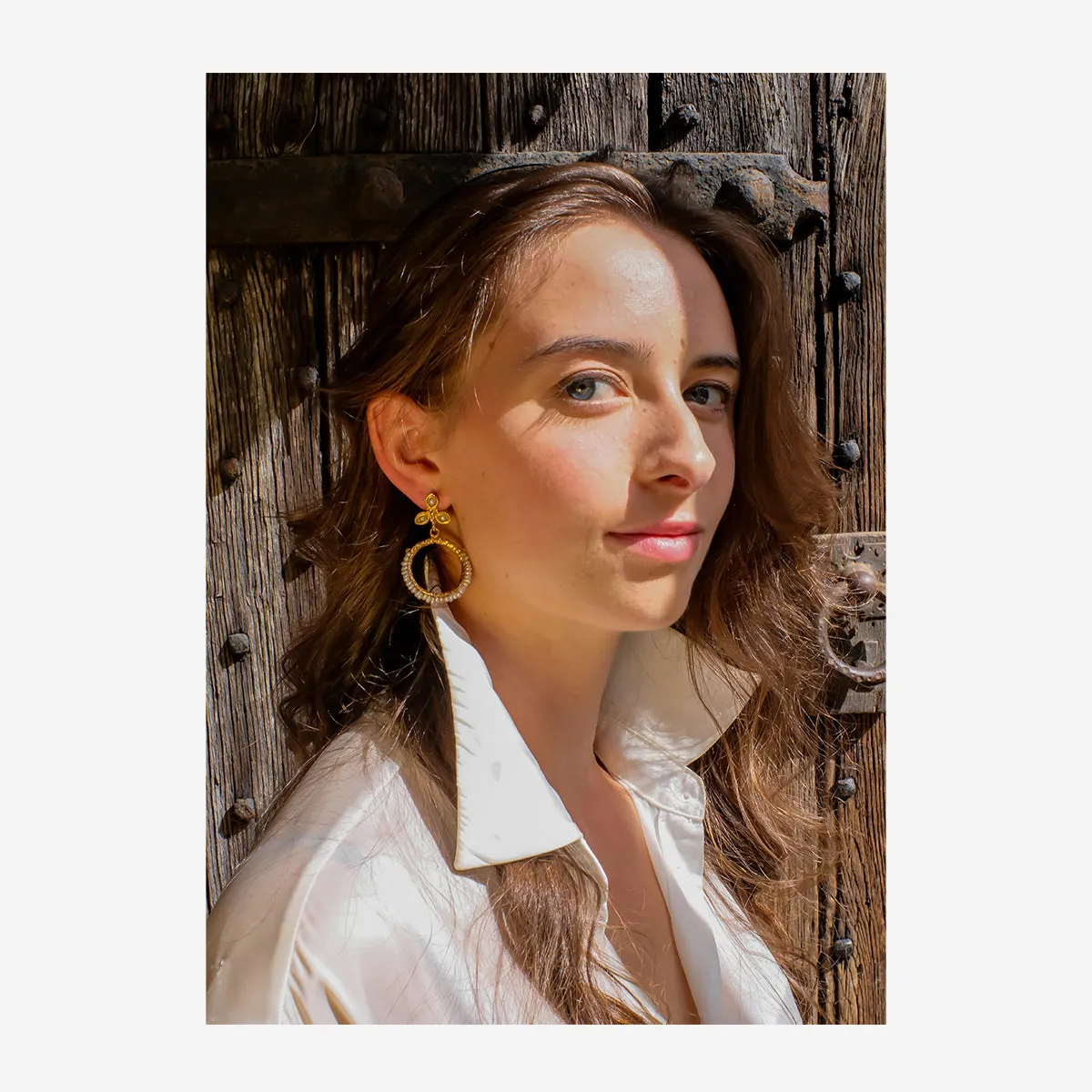 PEARL HOOP EARRINGS