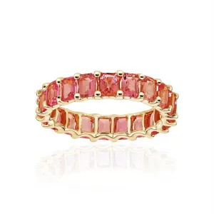 Petite Emerald Cut Sunstone Ring