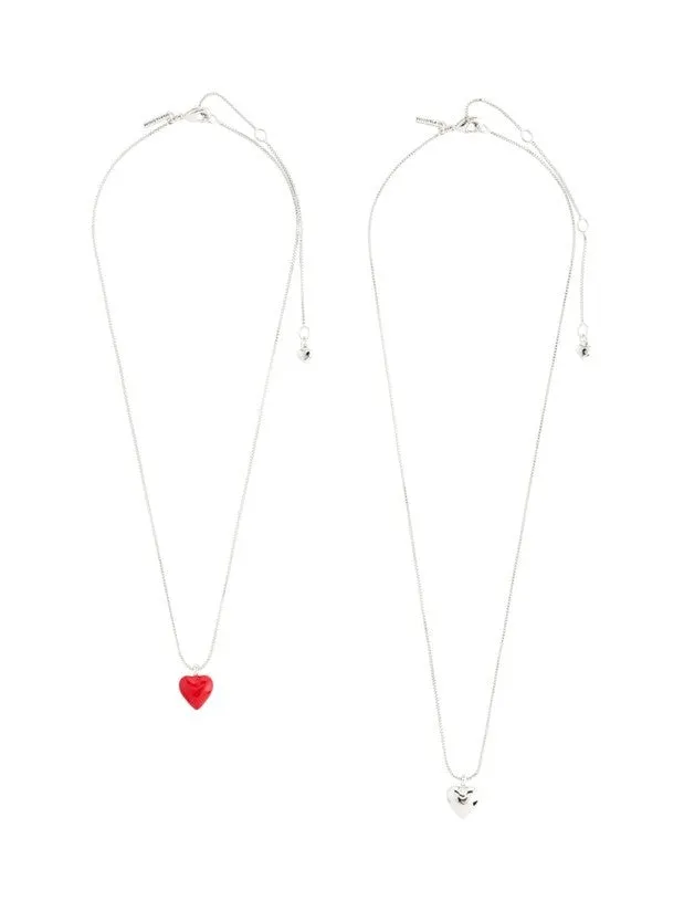 PILGRIM Maeve 2-in-1 Heart Necklace Set