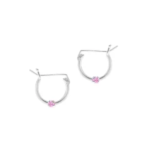 Pink Gemstone Hoop Earrings