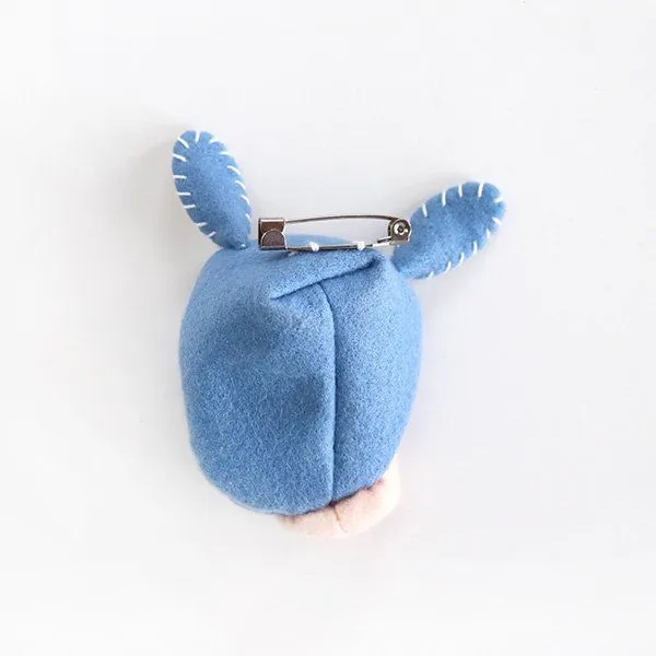 pokefasu pokefasu 3D face brooch donkey felt brooch badge