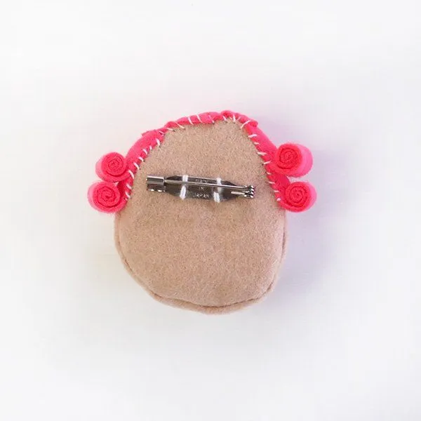 pokefasu pokefasu 3D face brooch Mozart felt brooch badge