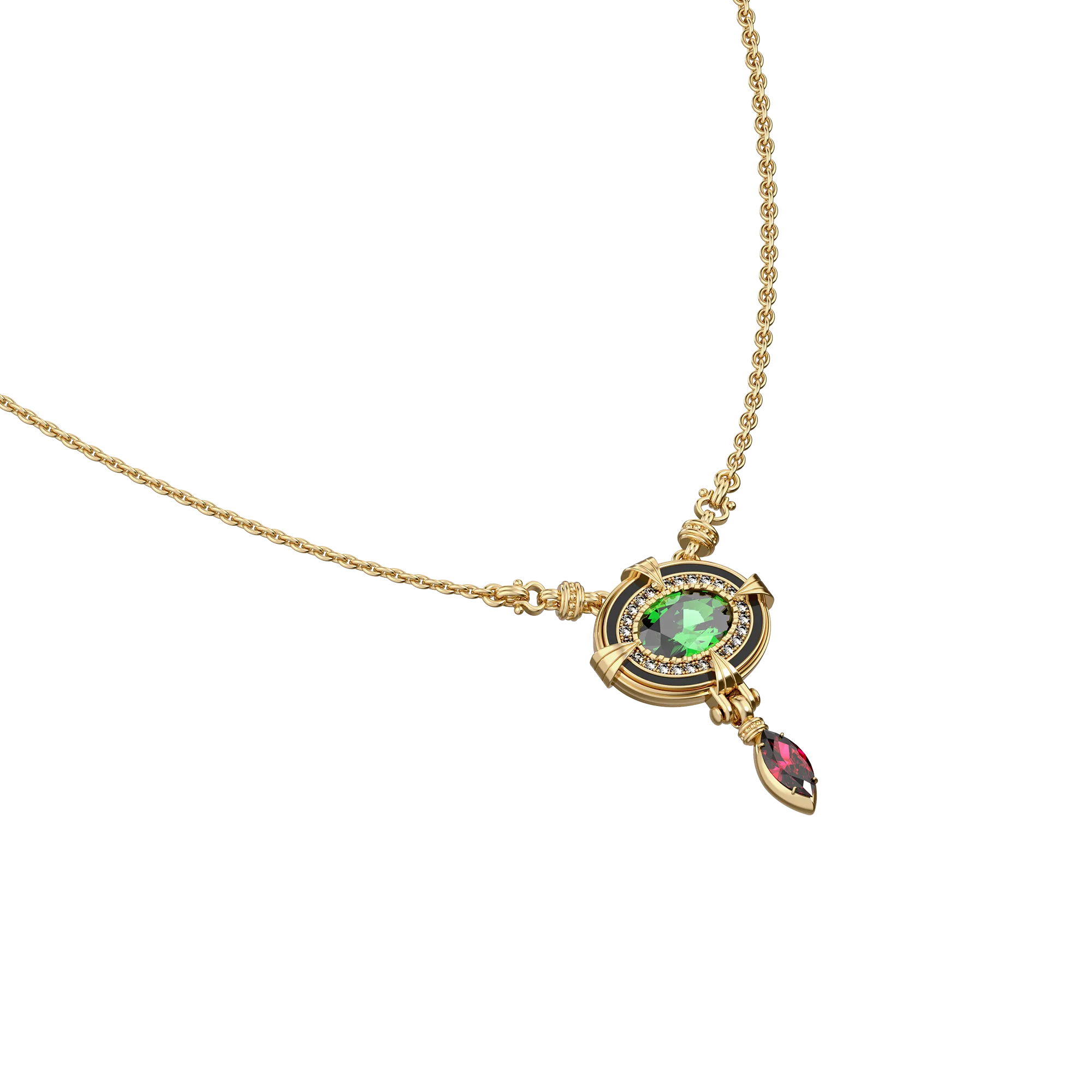 Époque Gemstone Diamond Necklace