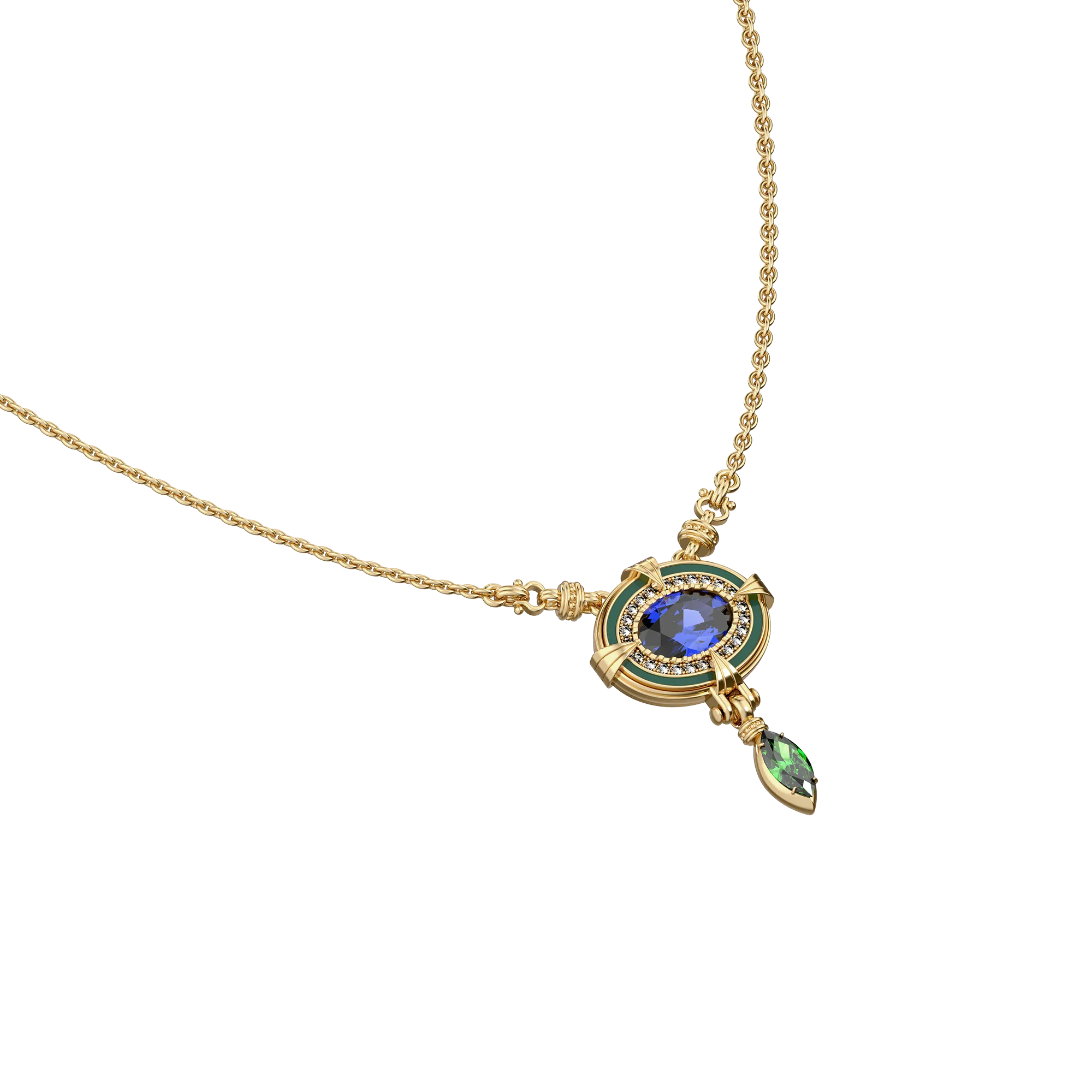Époque Gemstone Diamond Necklace