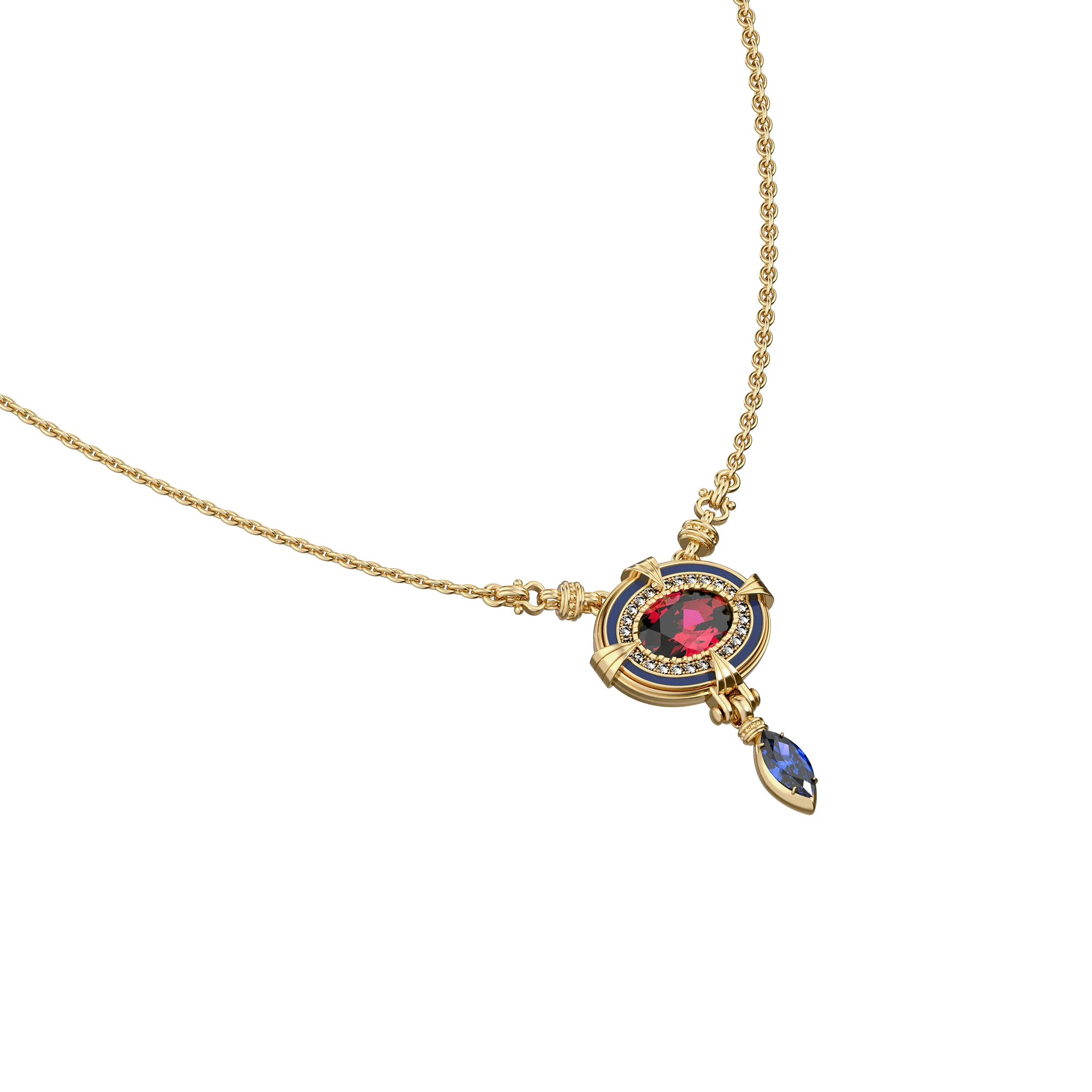 Époque Gemstone Diamond Necklace