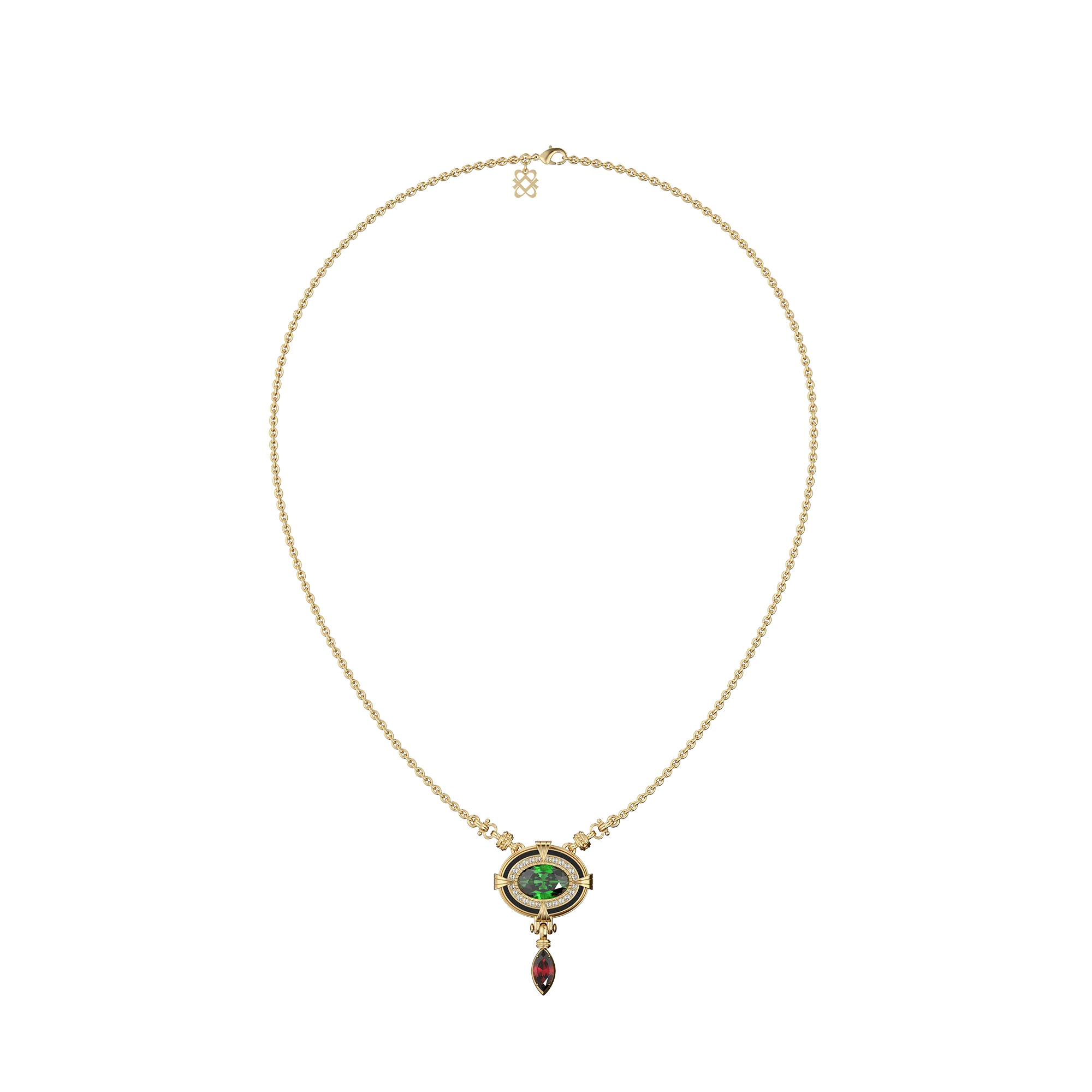 Époque Gemstone Diamond Necklace