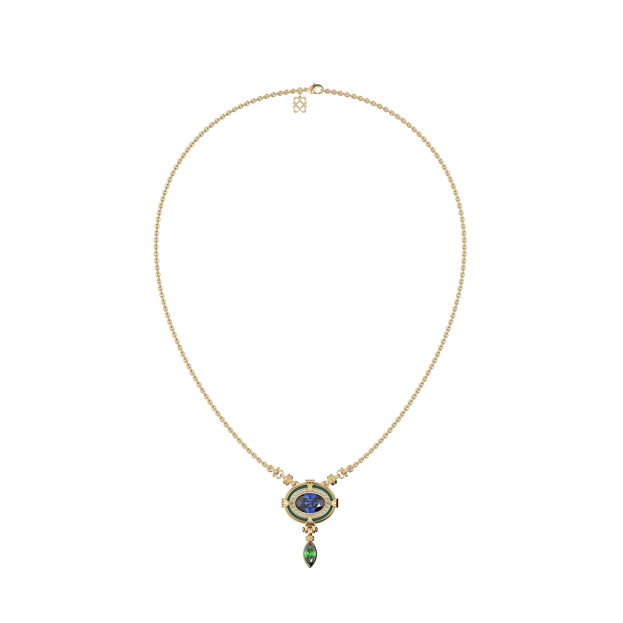 Époque Gemstone Diamond Necklace
