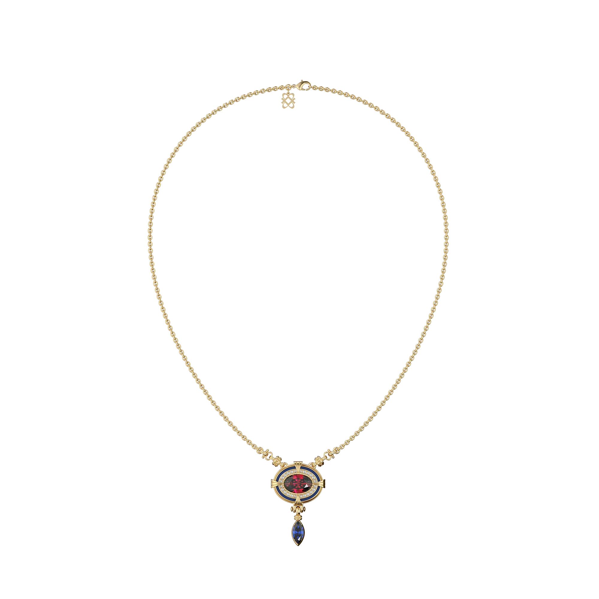 Époque Gemstone Diamond Necklace