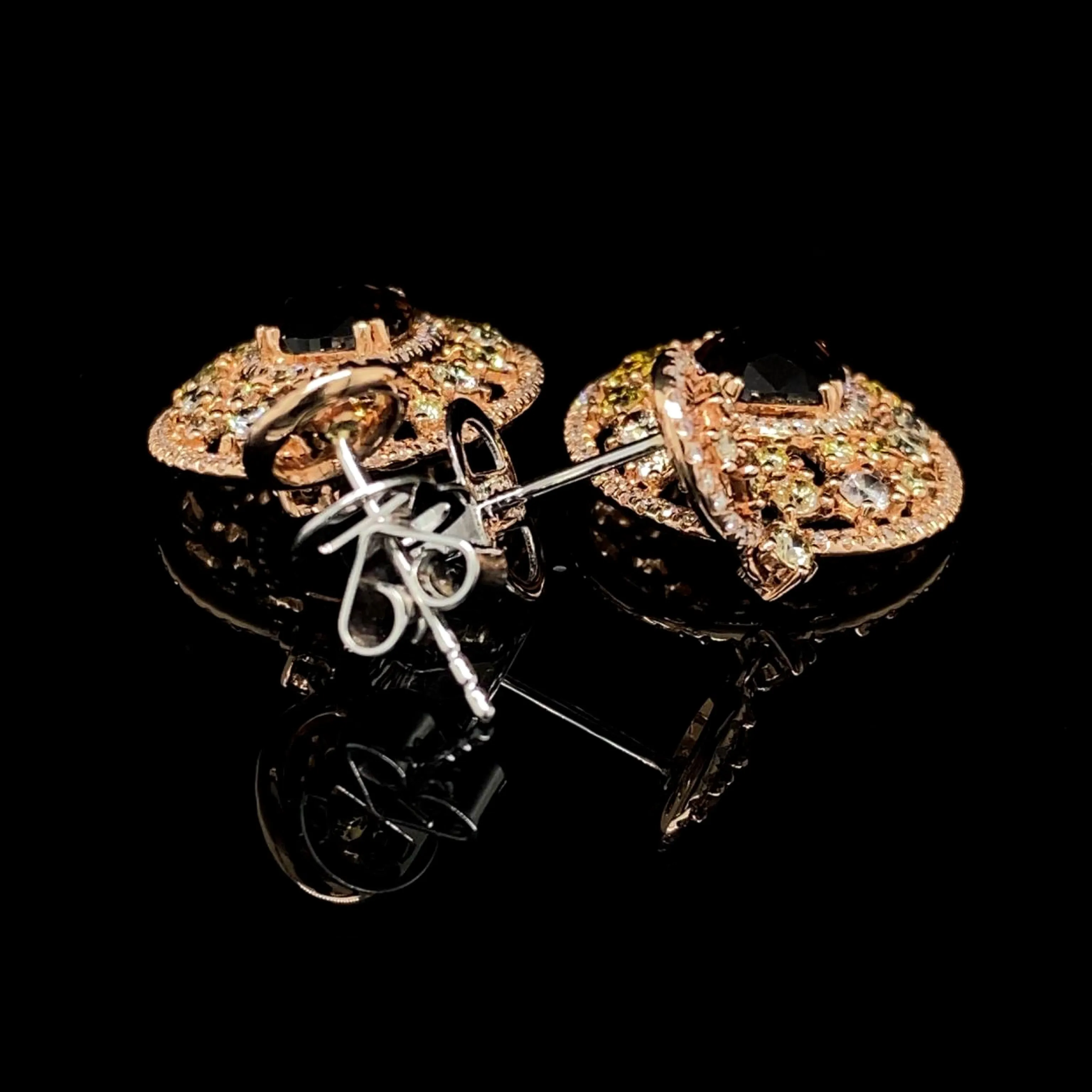 PRE-ORDER | Rose Colored Dangling Diamond Jewelry Set 14kt