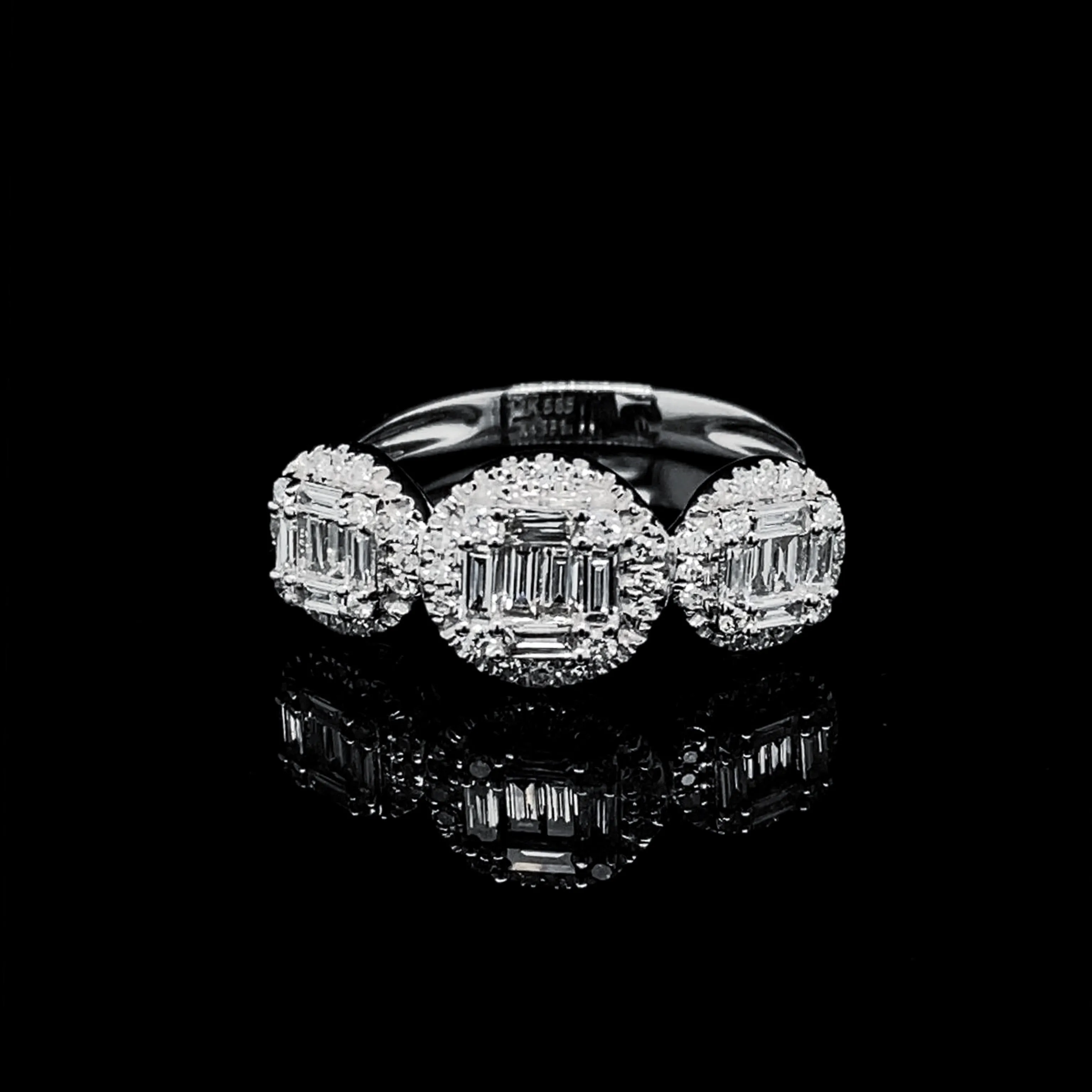 PREORDER | Half Eternity Trinity Diamond Ring 14kt
